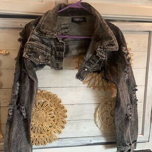 Thrill Washed Black Jean Jacket